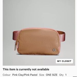 NWT Lululemon everywhere belt bag in Pink Clay/Pink Pastel